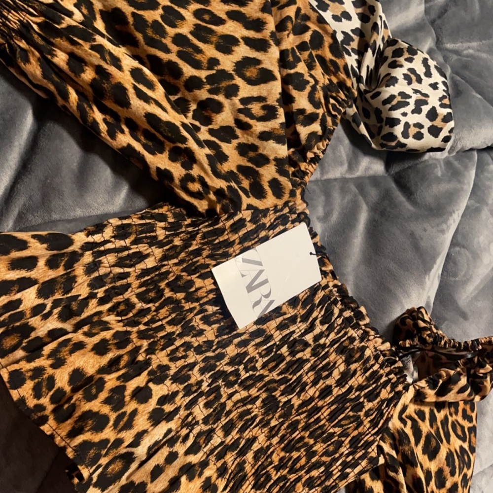 Zara animal print puff blouse - Picture 3 of 7